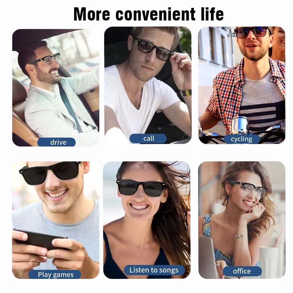 Smart Audio Glasses Bluetooth Polarized - Okulary inteligentne VIKEFON E13 z filtrem