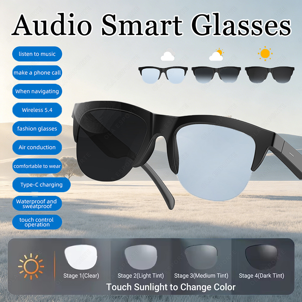 Smart Audio Glasses Touch Control - Inteligentne okulary fotochromowe Bluetooth bezprzewodowe komunikacja