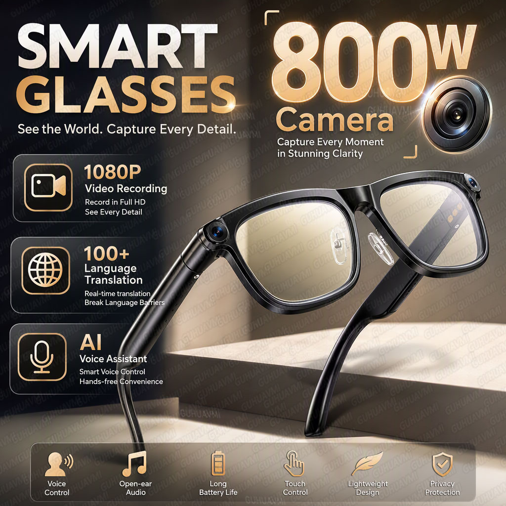 Smart Sunglasses Open Ear Music Calls - Nowe okulary inteligentne z kamerą 4K