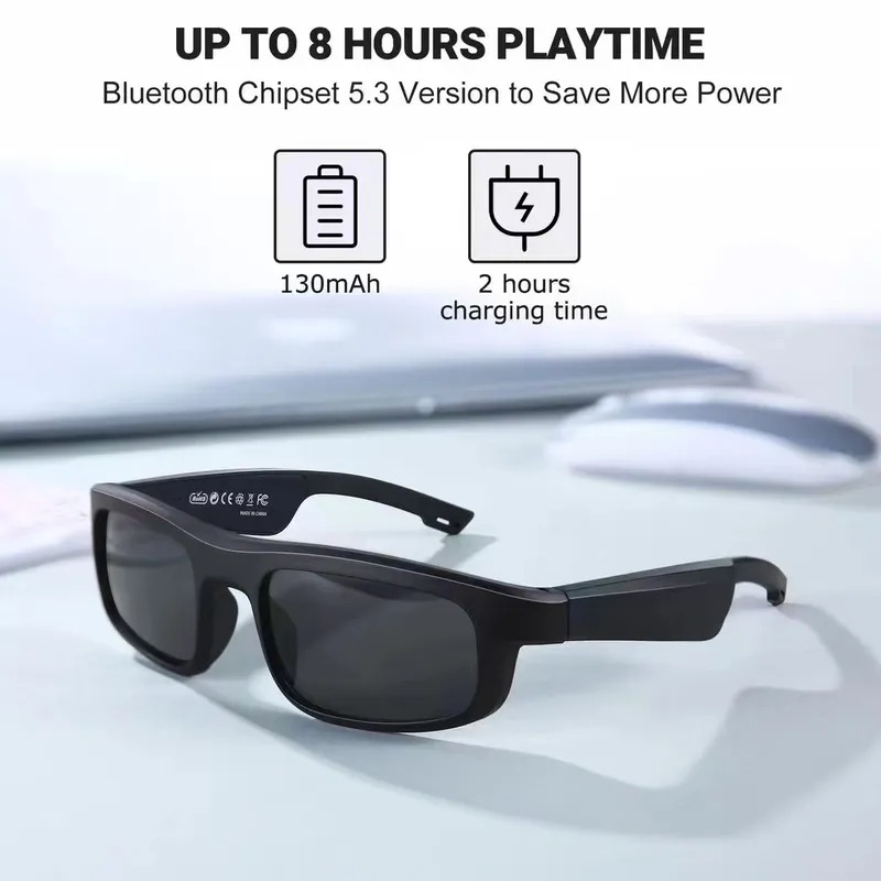 Bone Conduction Sunglasses Sports - Okulary Bluetooth M8Pro z przewodnictwem kostnym,