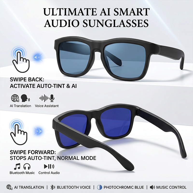 Smart Audio Glasses Touch Control - Inteligentne okulary przeciwsłoneczne z funkcją tłumaczenia