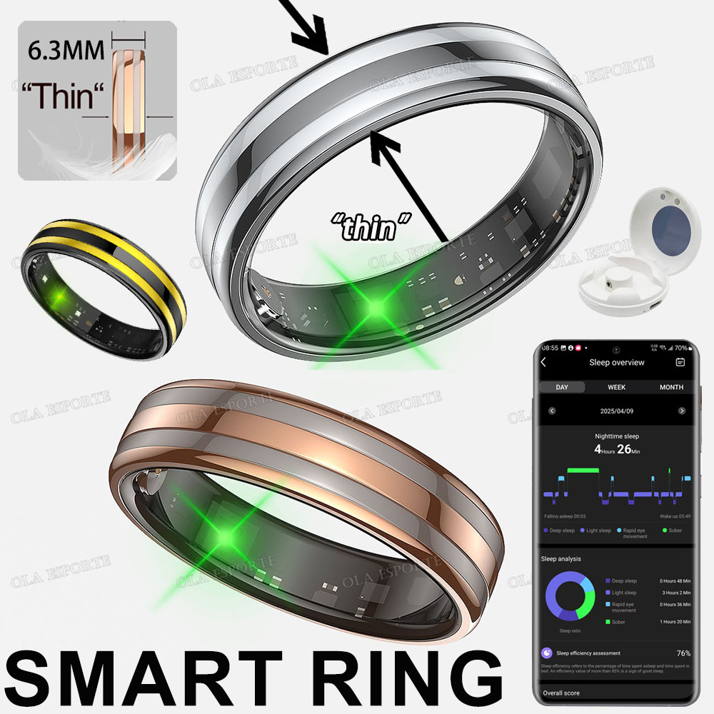 Smart Ring Health Tracker Blood Oxygen - Nowy inteligentny pierścień do monitorowania tętna,