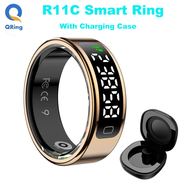 Smart Ring Health Tracker Blood Oxygen - AMZMAX R11C ekran wyświetlacza inteligentny pierścień
