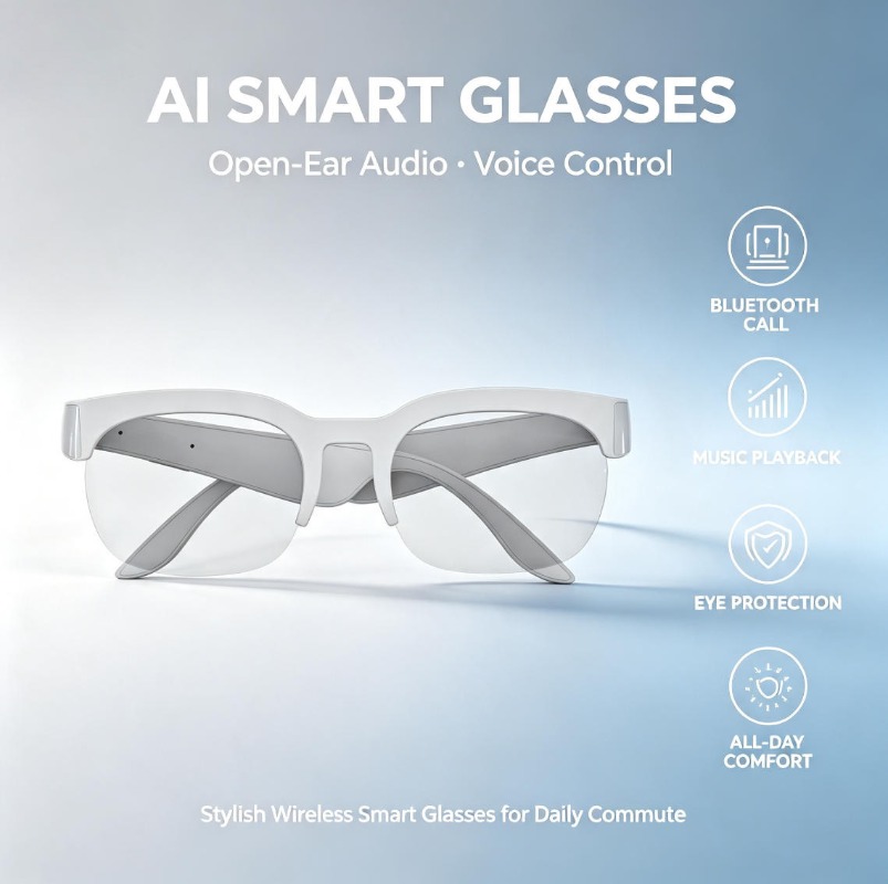 Inteligentne okulary słuchawko – Smart Sunglasses Open Ear Music Calls recenzja i cena
