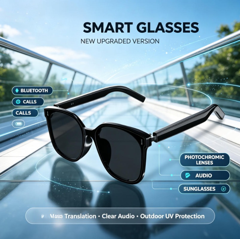 Okulary M10C Smart Bluetooth z – Photochromic Smart Sunglasses Audio recenzja i cena