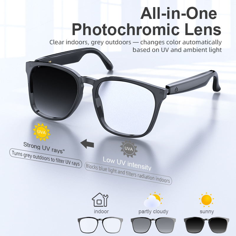 Okulary inteligentne YBA14 z f – Photochromic Smart Sunglasses Audio recenzja i cena
