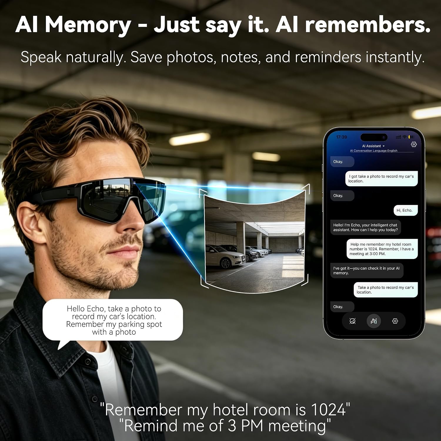 Nowe inteligentne okulary AI z – Smart Glasses Camera Video Recording 1080P recenzja i cena
