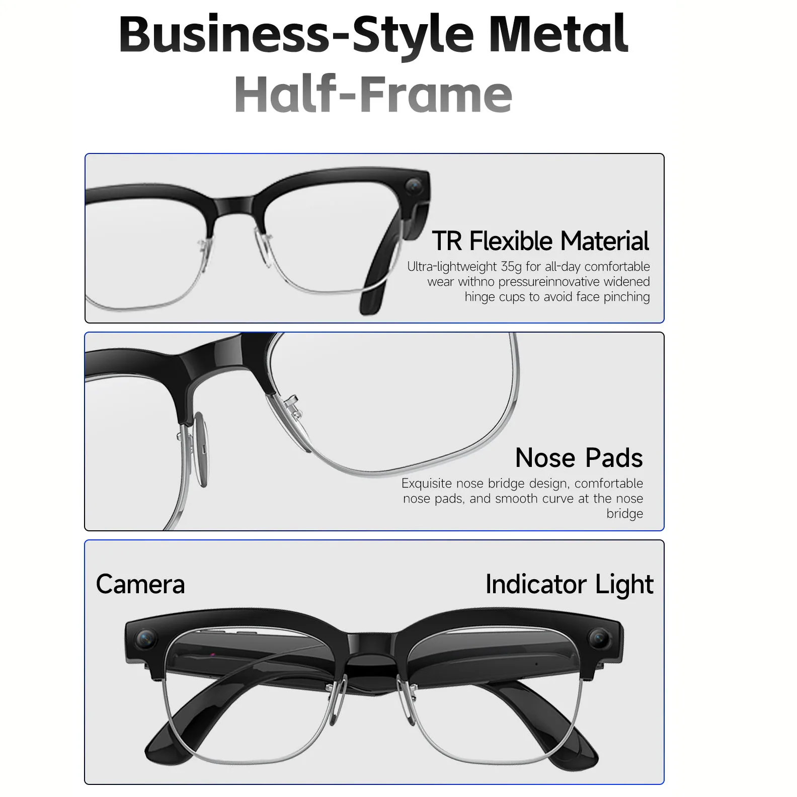 Inteligentne okulary AI z funk – Smart Audio Glasses Touch Control recenzja i cena