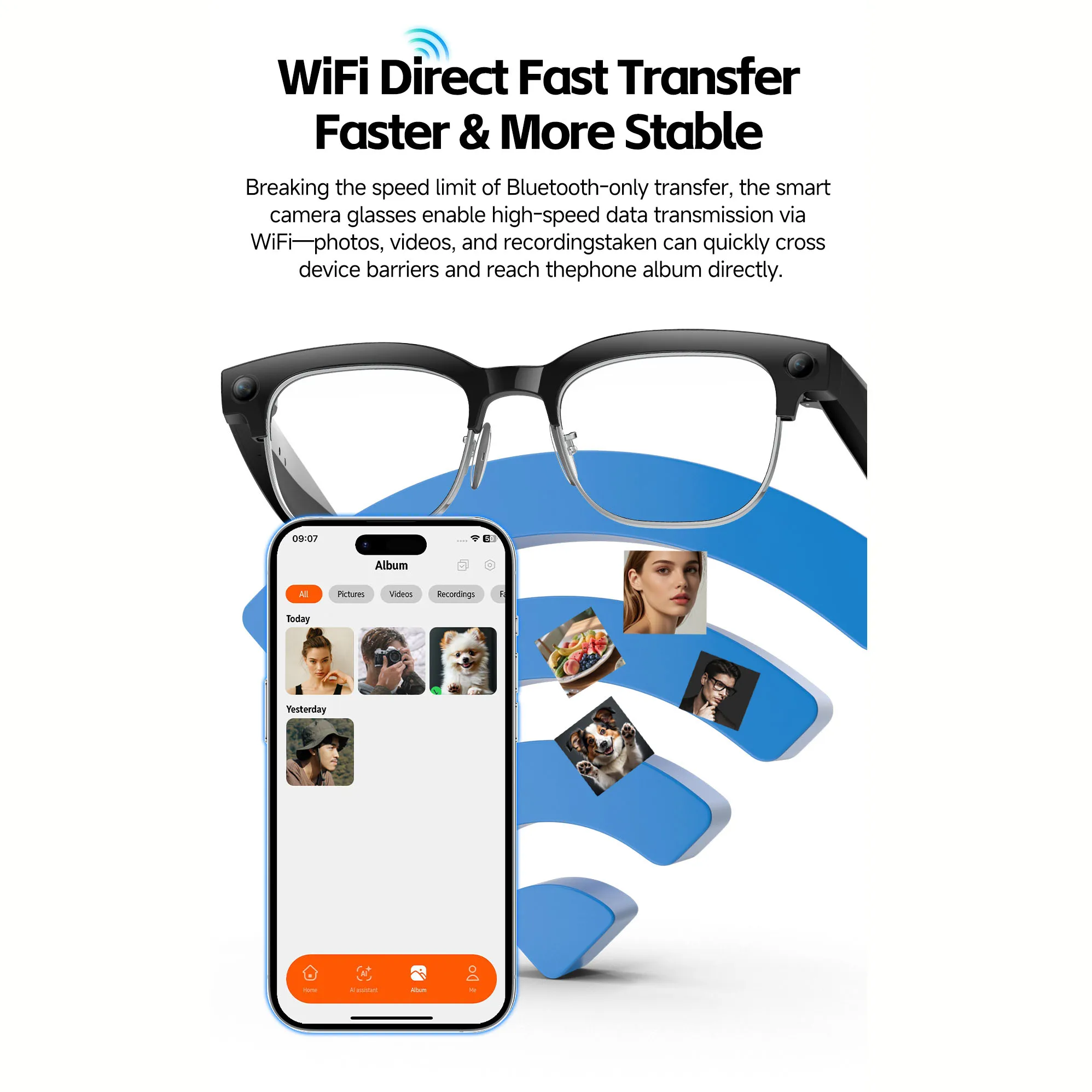 Inteligentne okulary AI z funk – Smart Audio Glasses Touch Control recenzja i cena