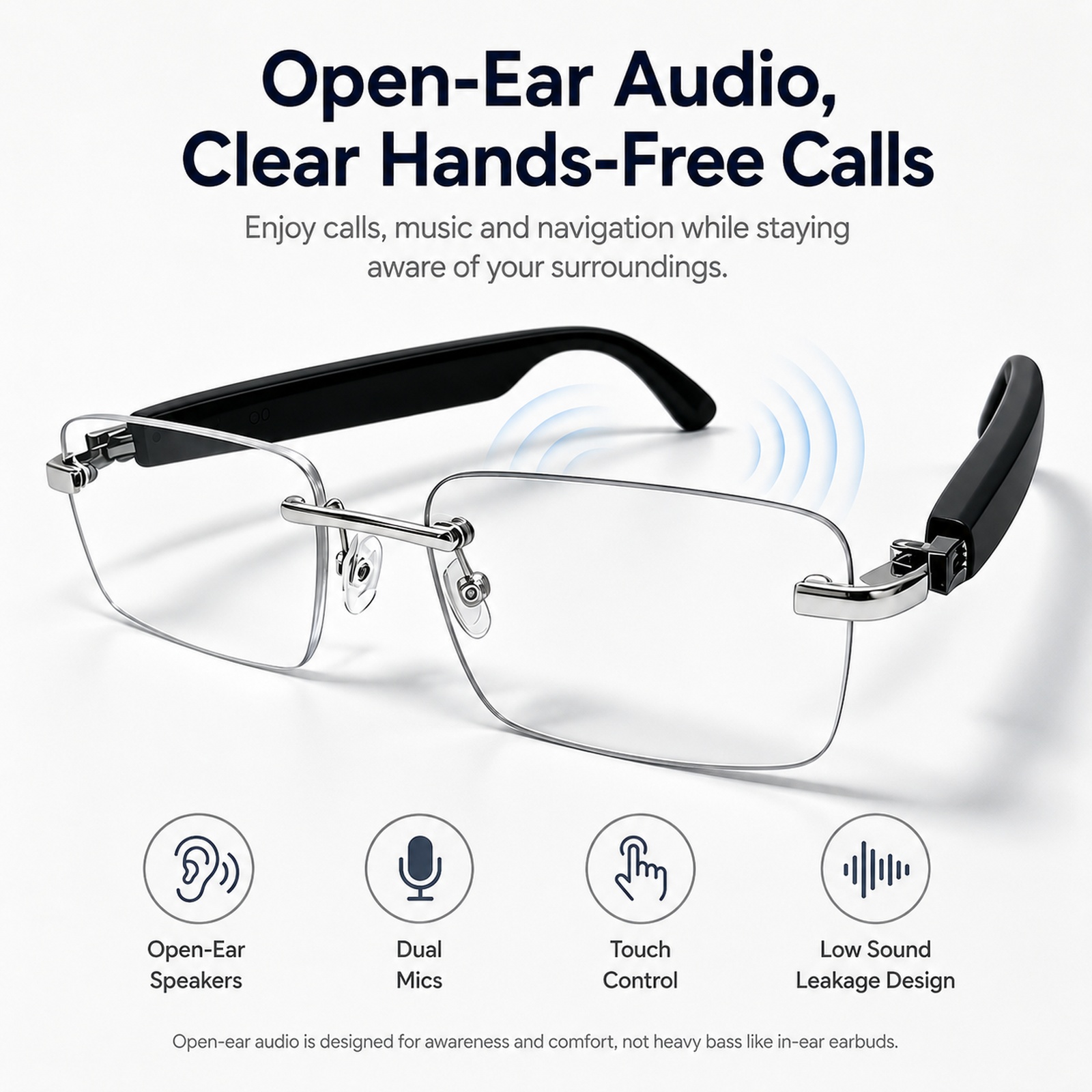 Inteligentne okulary przeciwsł – Smart Sunglasses Open Ear Music Calls recenzja i cena