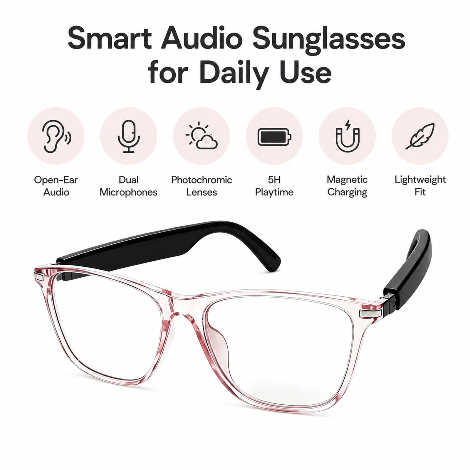 Inteligentne okulary przeciwsł – Smart Sunglasses Open Ear Music Calls recenzja i cena