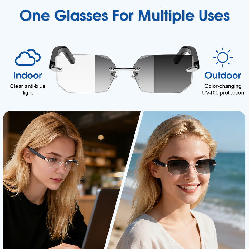 Modne inteligentne okulary prz – Photochromic Smart Sunglasses Audio recenzja i cena