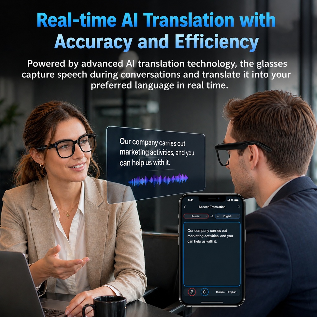 Nowe inteligentne okulary AI z – Smart Glasses Camera Video Recording 1080P recenzja i cena