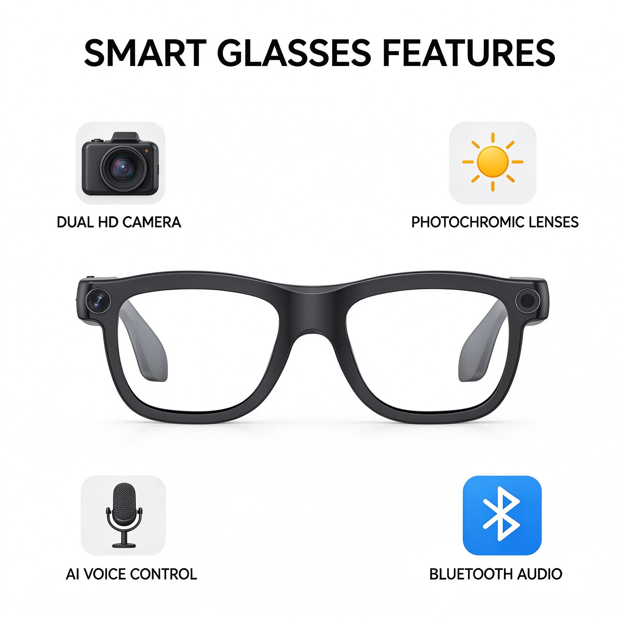 E09C – inteligentne okulary z  – Photochromic Smart Sunglasses Audio recenzja i cena