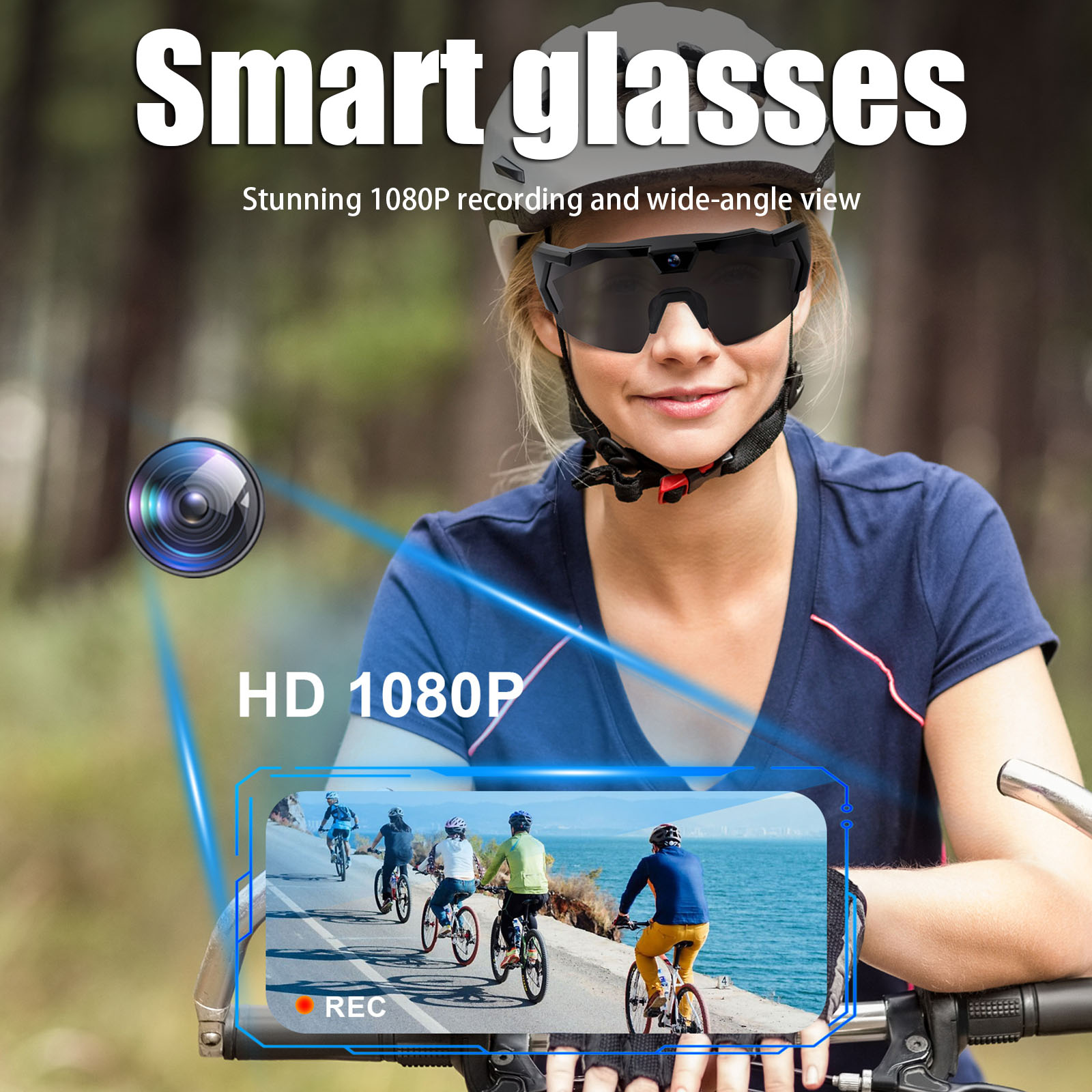 Inteligentne okulary z kamerą  – Smart Glasses Camera Video Recording 1080P recenzja i cena