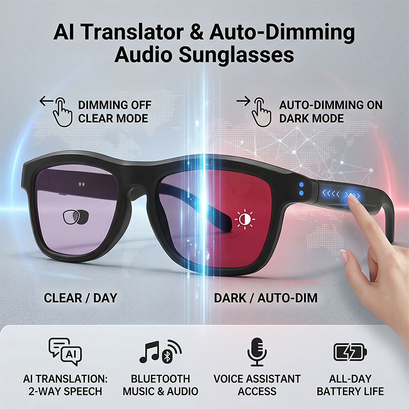 Inteligentne okulary przeciwsł – Smart Audio Glasses Touch Control recenzja i cena