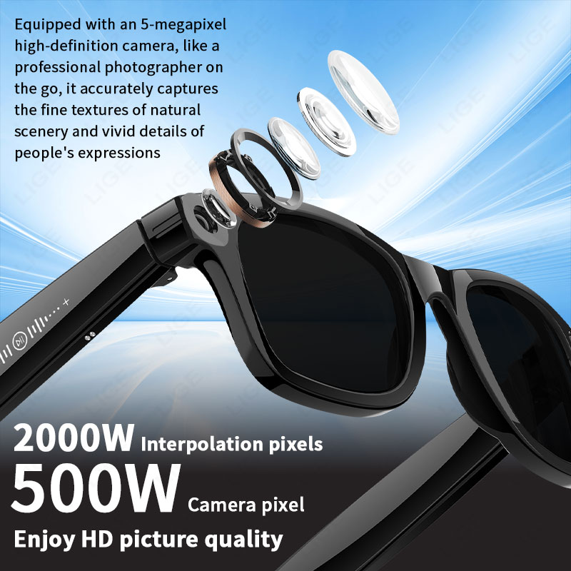 Okulary inteligentne AI z 5-me – Smart Glasses Camera Video Recording 1080P recenzja i cena