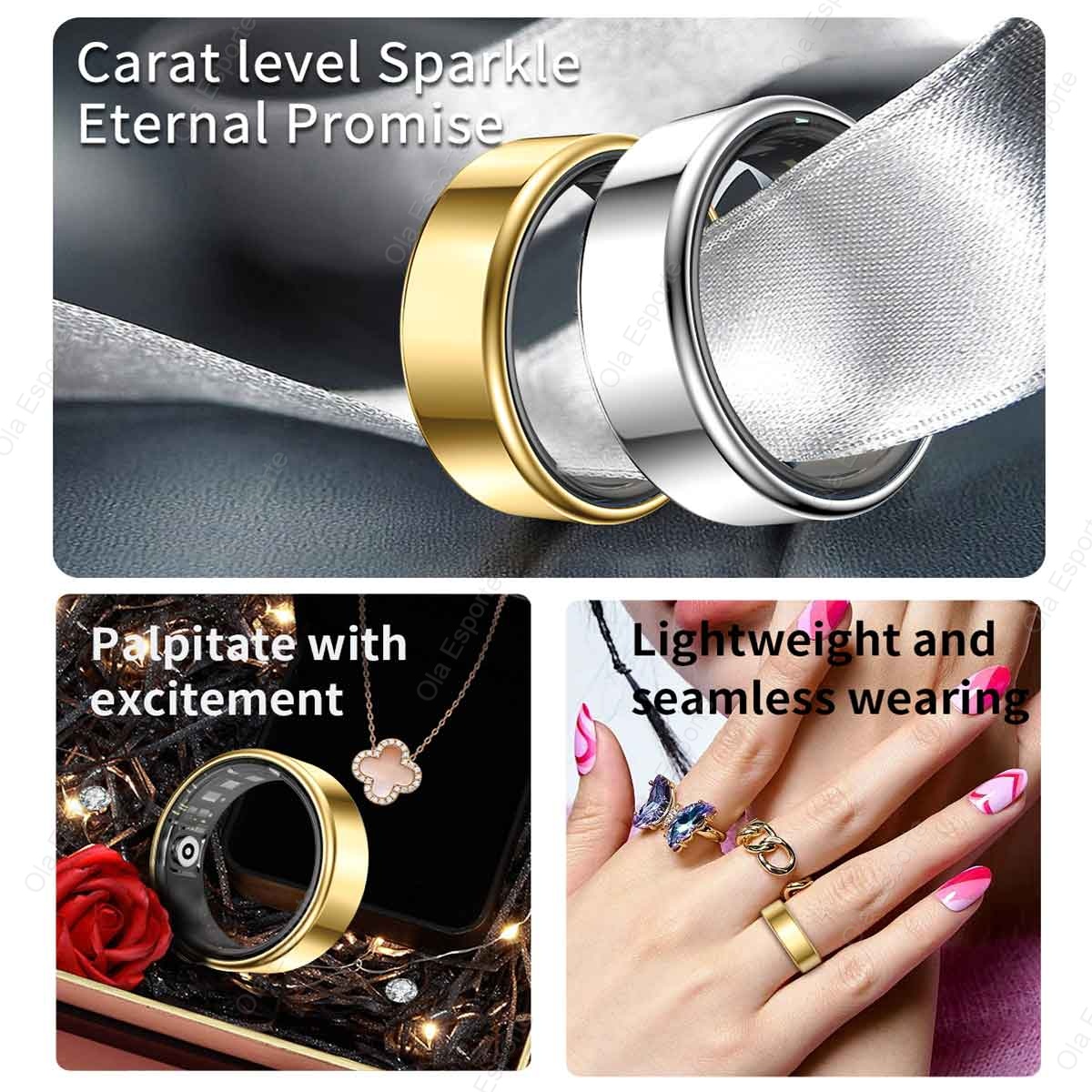 Inteligentny pierścień ze stop – Smart Ring Health Tracker Blood Oxygen recenzja i cena